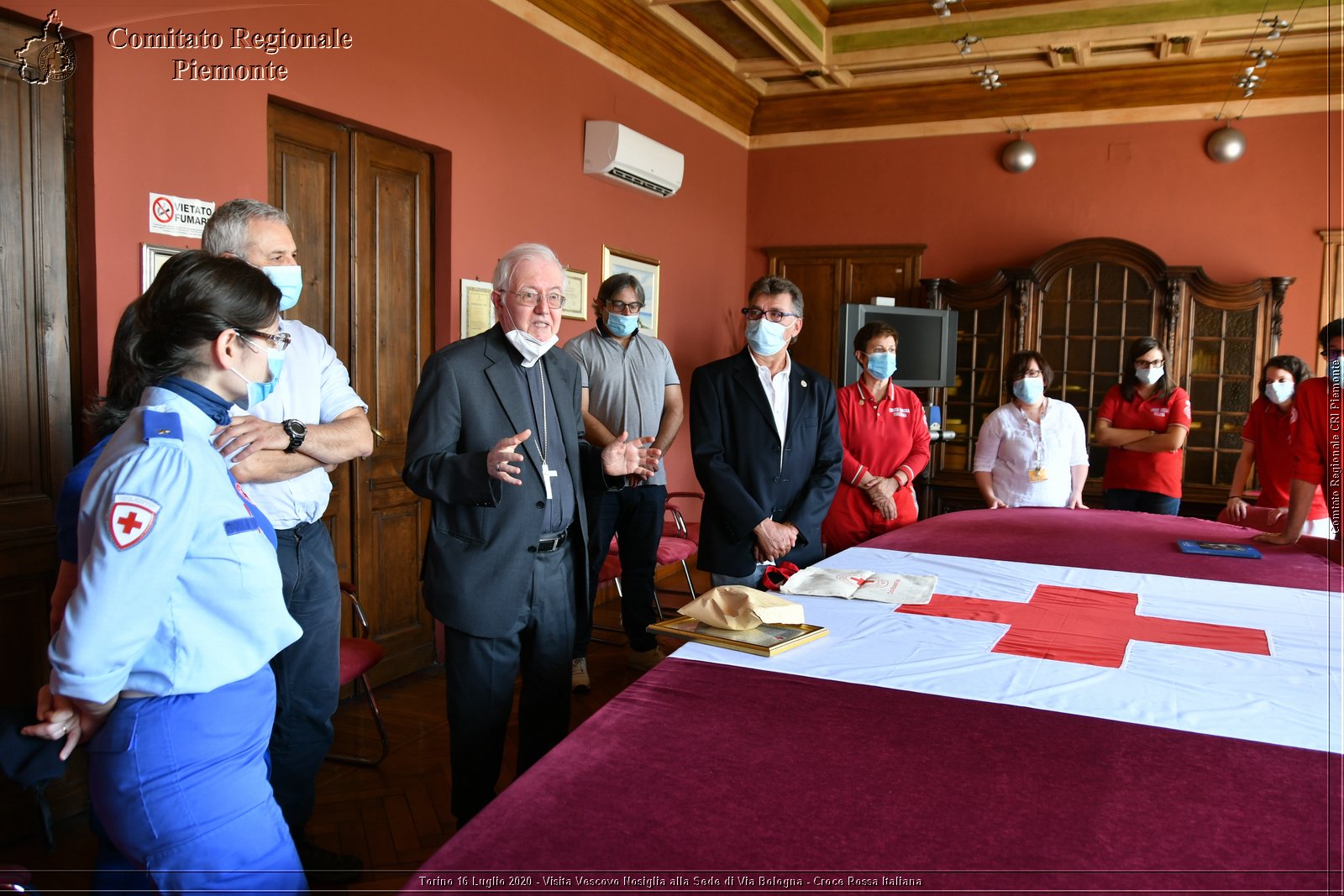 Torino 16 Luglio 2020 - Visita del Vescovo Nosiglia alla Sede di Via Bologna - Croce Rossa Italiana - Comitato Regionale del Piemonte