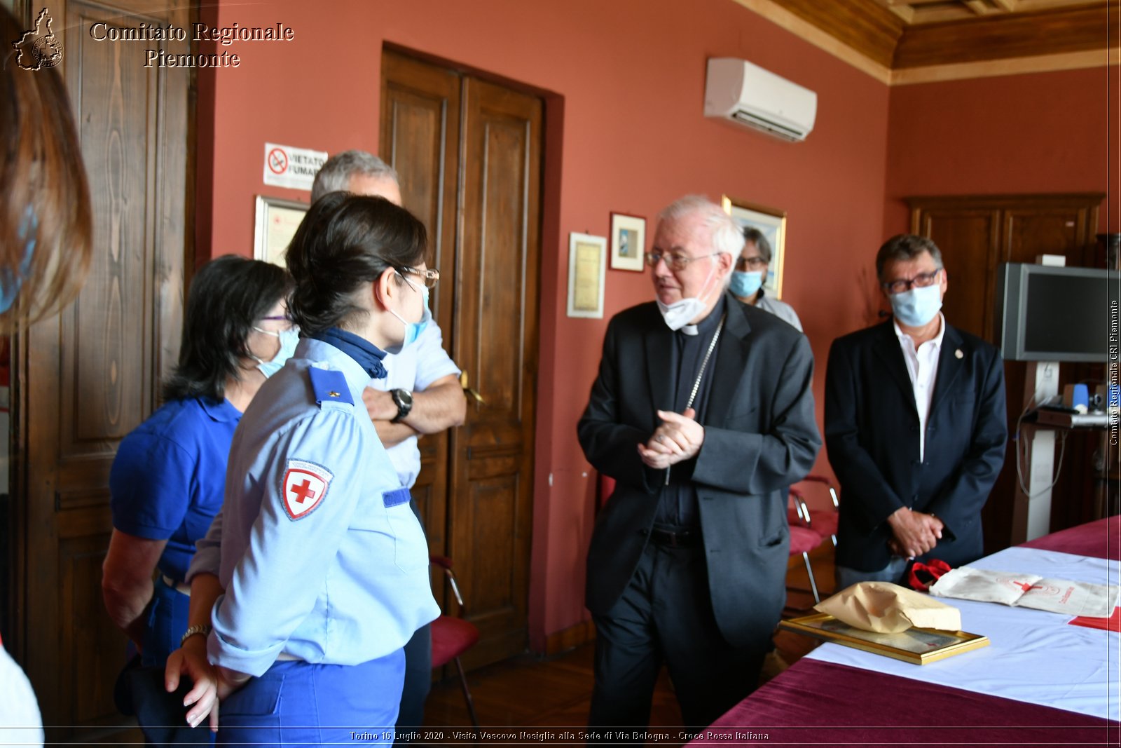 Torino 16 Luglio 2020 - Visita del Vescovo Nosiglia alla Sede di Via Bologna - Croce Rossa Italiana - Comitato Regionale del Piemonte