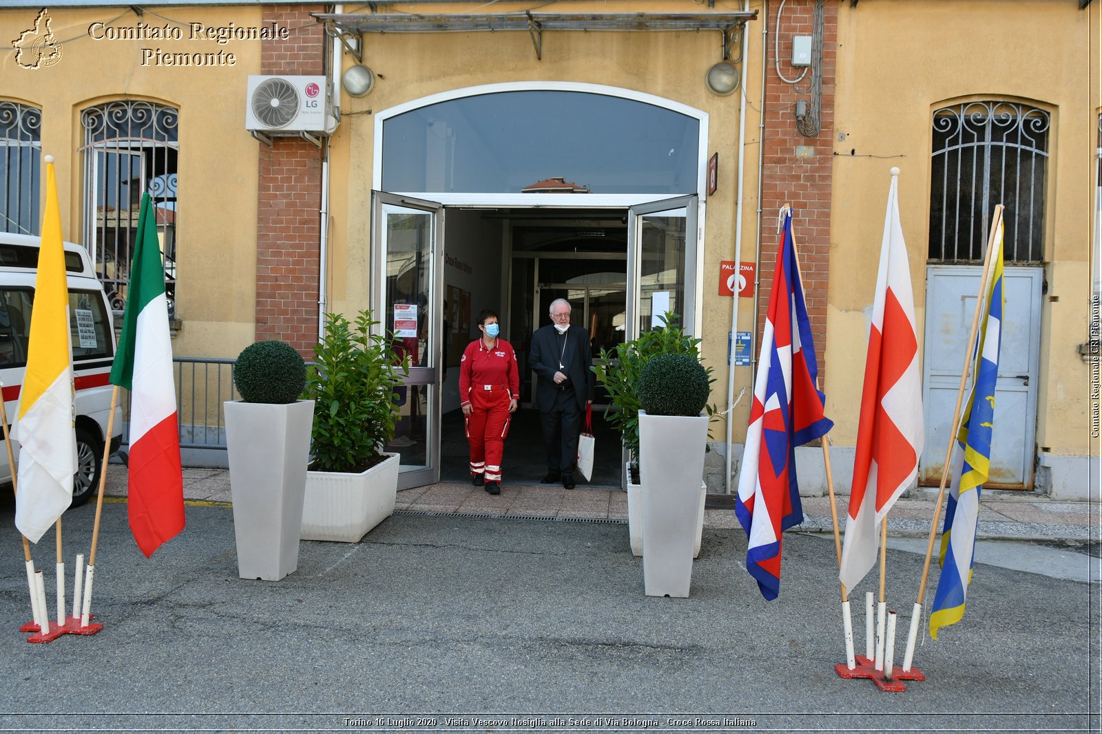 Torino 16 Luglio 2020 - Visita del Vescovo Nosiglia alla Sede di Via Bologna - Croce Rossa Italiana - Comitato Regionale del Piemonte