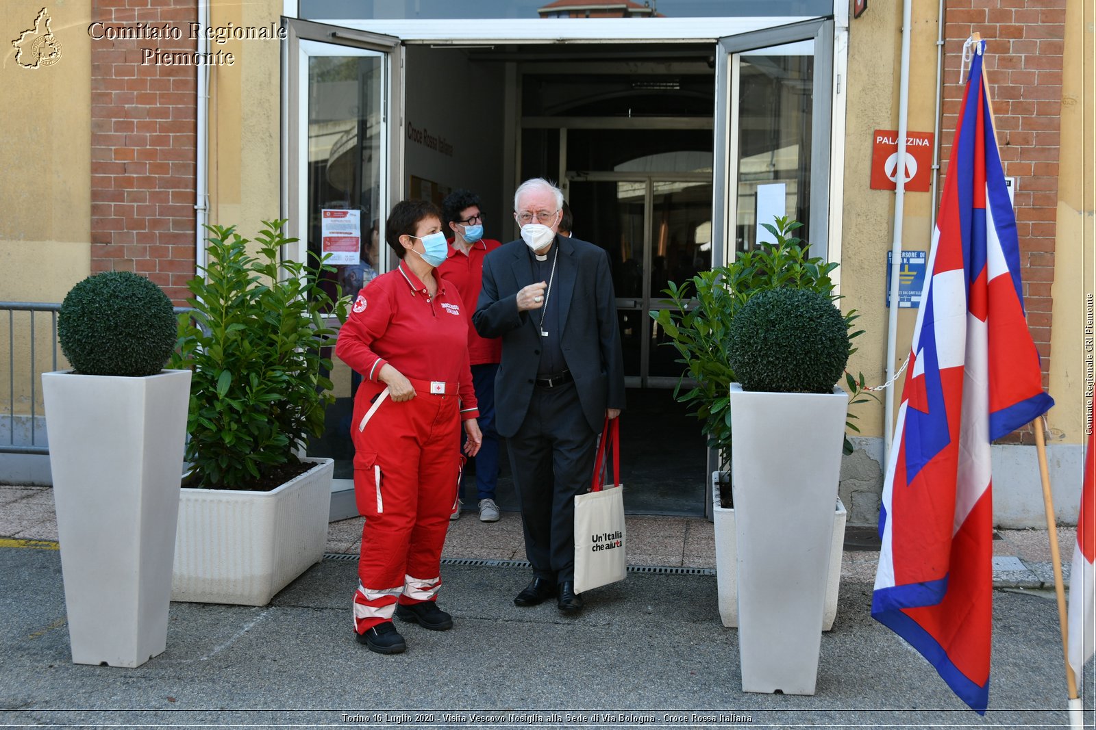 Torino 16 Luglio 2020 - Visita del Vescovo Nosiglia alla Sede di Via Bologna - Croce Rossa Italiana - Comitato Regionale del Piemonte