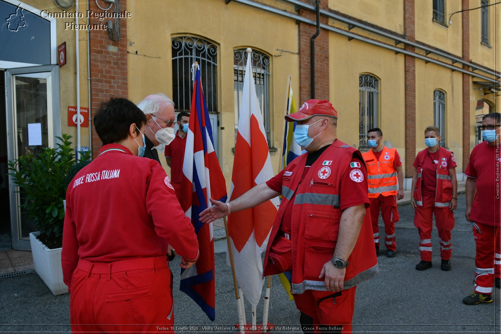 Torino 16 Luglio 2020 - Visita del Vescovo Nosiglia alla Sede di Via Bologna - Croce Rossa Italiana - Comitato Regionale del Piemonte