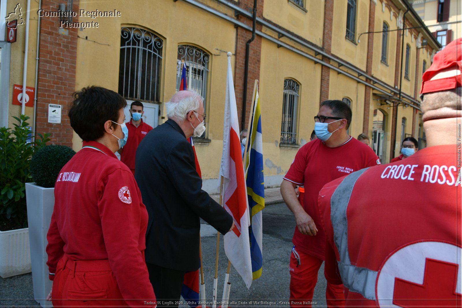 Torino 16 Luglio 2020 - Visita del Vescovo Nosiglia alla Sede di Via Bologna - Croce Rossa Italiana - Comitato Regionale del Piemonte