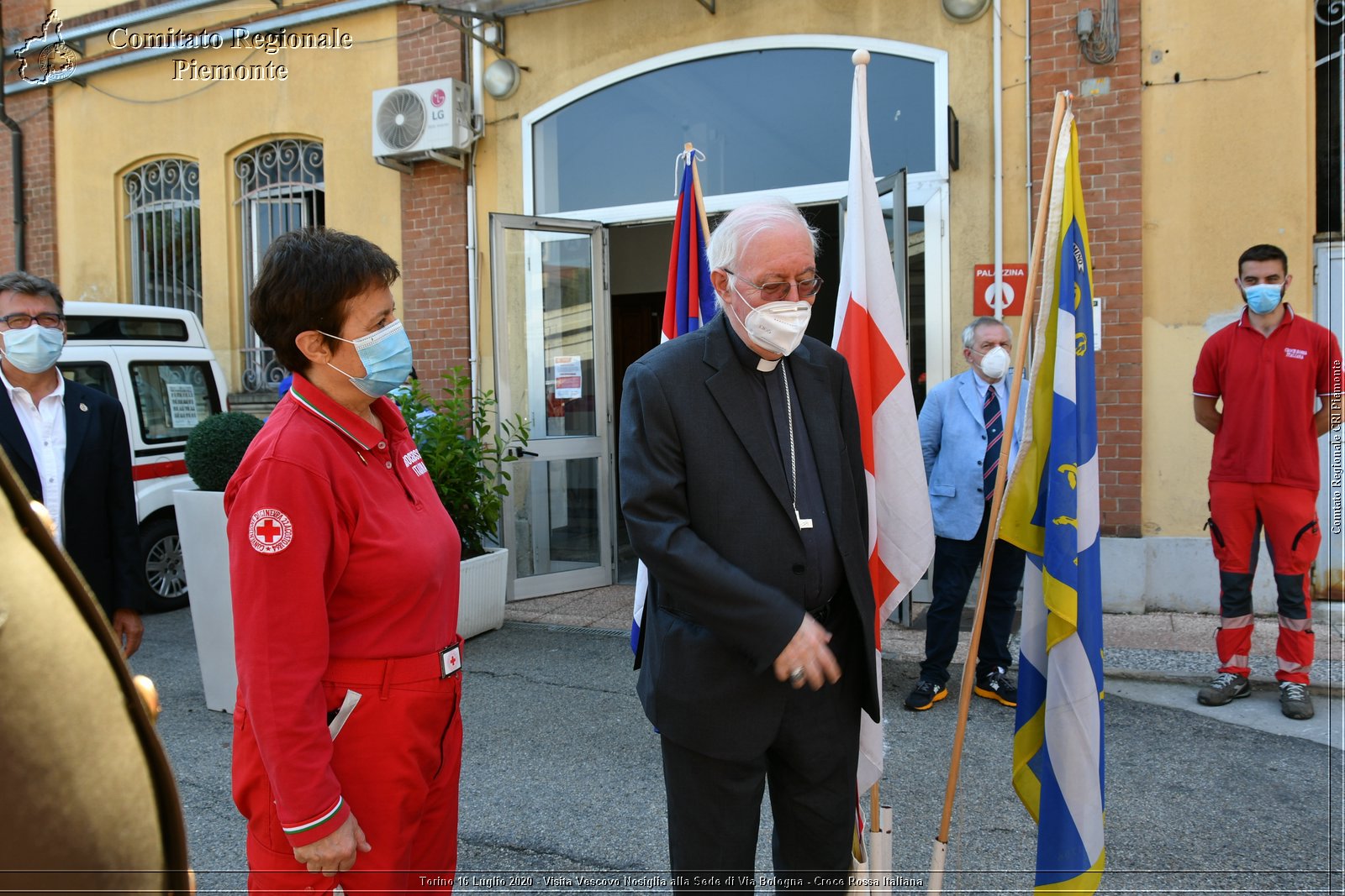 Torino 16 Luglio 2020 - Visita del Vescovo Nosiglia alla Sede di Via Bologna - Croce Rossa Italiana - Comitato Regionale del Piemonte