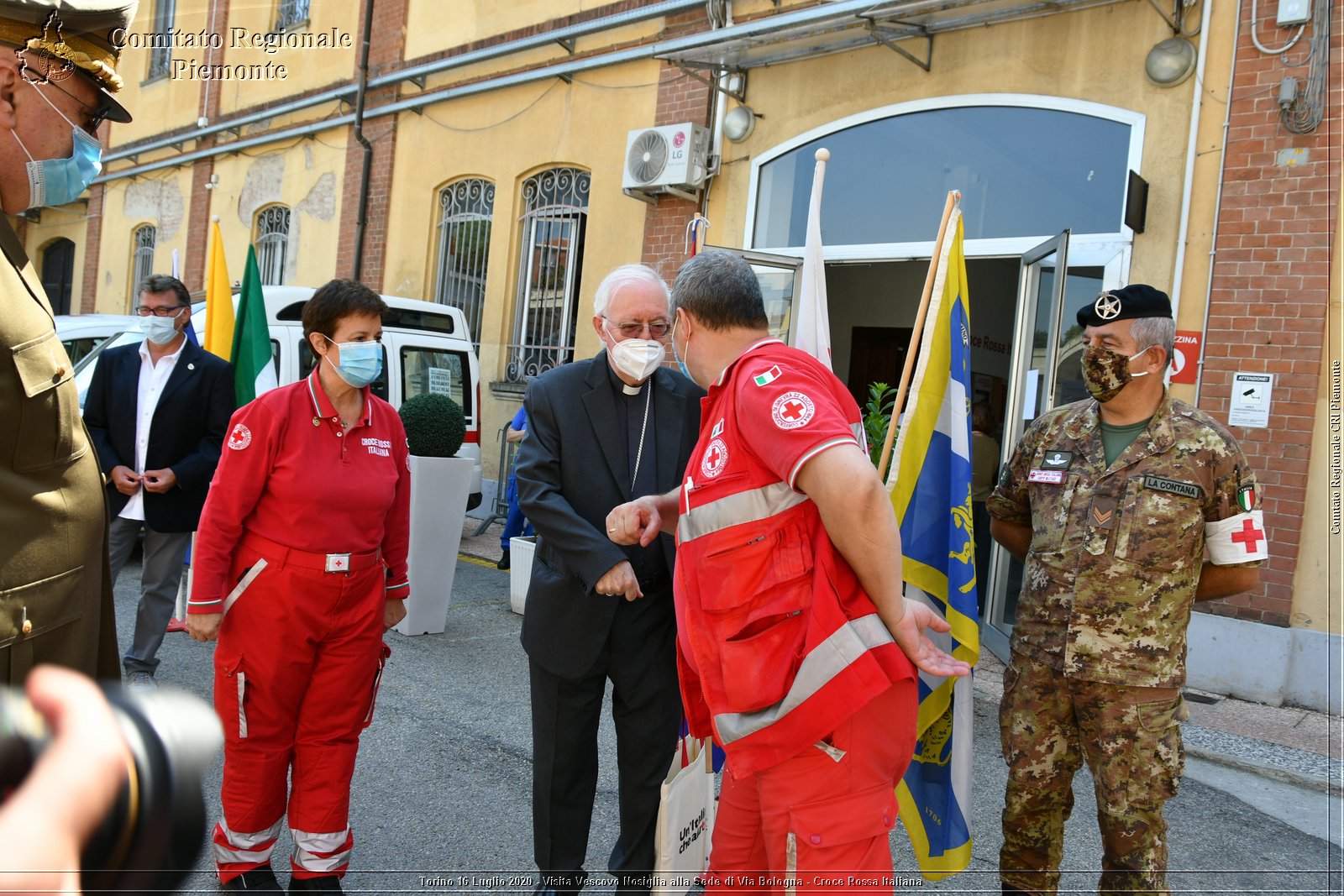 Torino 16 Luglio 2020 - Visita del Vescovo Nosiglia alla Sede di Via Bologna - Croce Rossa Italiana - Comitato Regionale del Piemonte