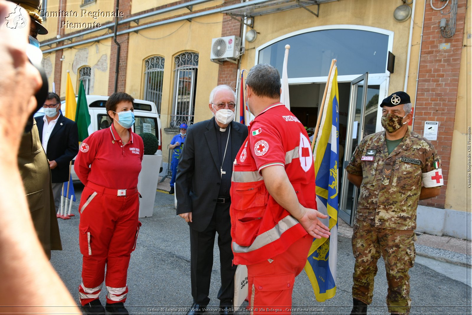 Torino 16 Luglio 2020 - Visita del Vescovo Nosiglia alla Sede di Via Bologna - Croce Rossa Italiana - Comitato Regionale del Piemonte