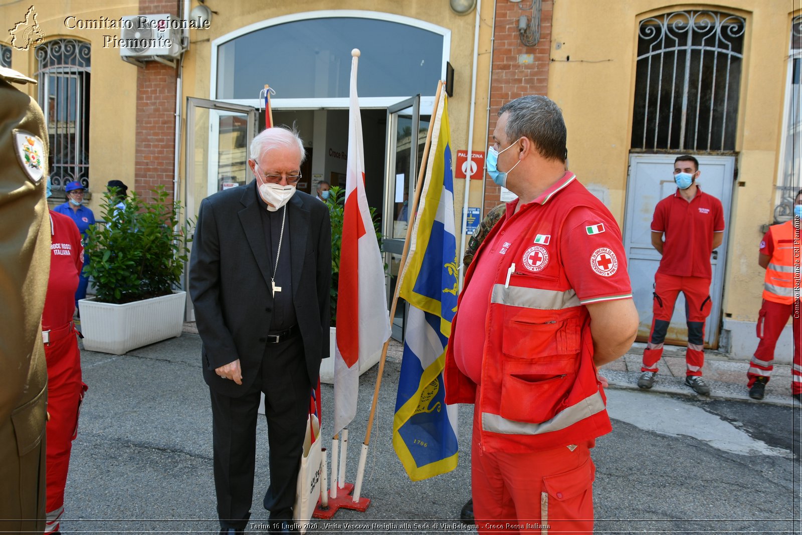 Torino 16 Luglio 2020 - Visita del Vescovo Nosiglia alla Sede di Via Bologna - Croce Rossa Italiana - Comitato Regionale del Piemonte