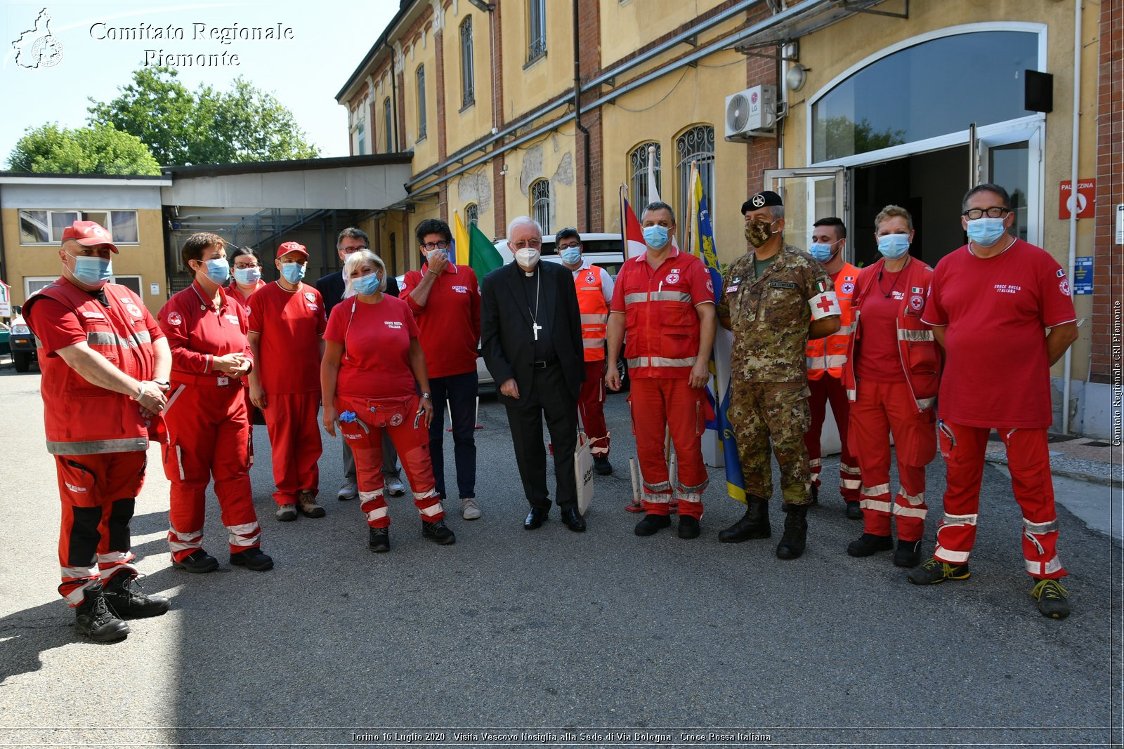 Torino 16 Luglio 2020 - Visita del Vescovo Nosiglia alla Sede di Via Bologna - Croce Rossa Italiana - Comitato Regionale del Piemonte