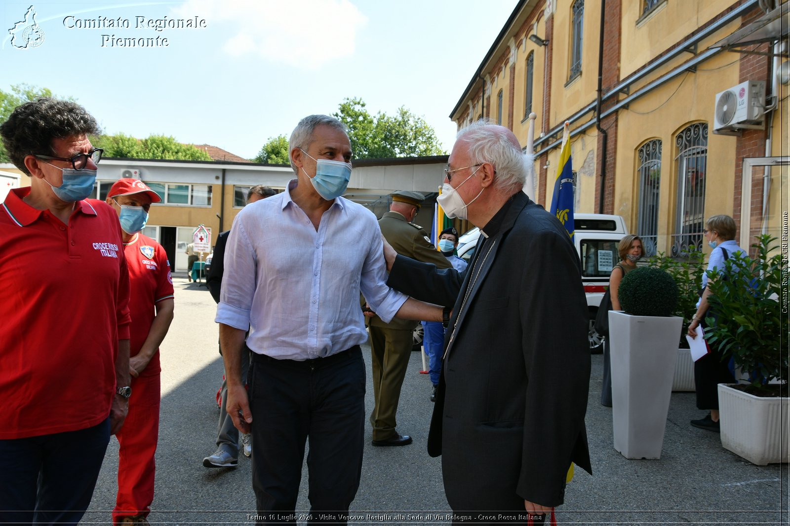 Torino 16 Luglio 2020 - Visita del Vescovo Nosiglia alla Sede di Via Bologna - Croce Rossa Italiana - Comitato Regionale del Piemonte