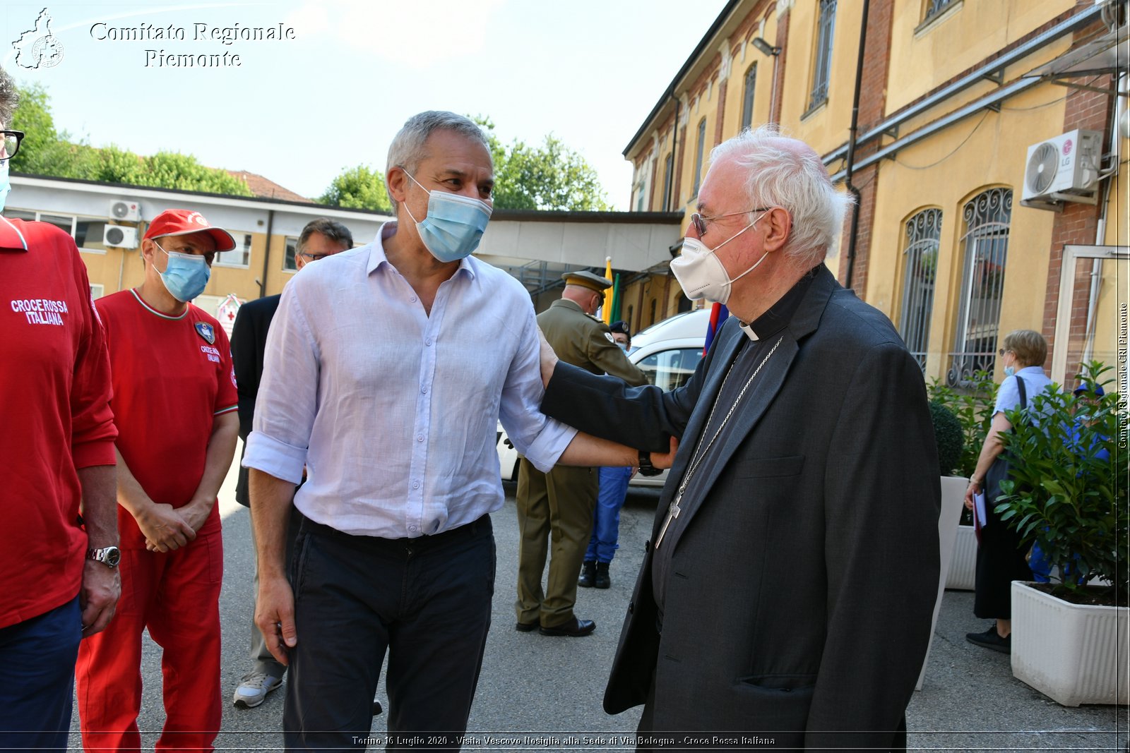 Torino 16 Luglio 2020 - Visita del Vescovo Nosiglia alla Sede di Via Bologna - Croce Rossa Italiana - Comitato Regionale del Piemonte