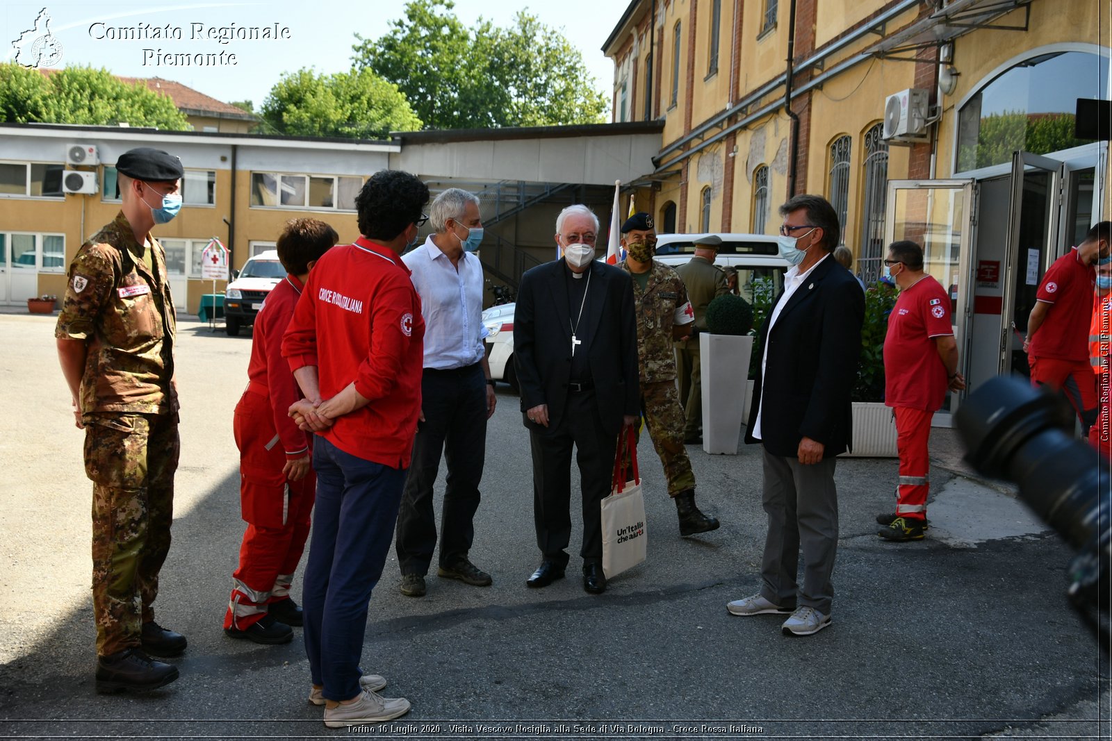 Torino 16 Luglio 2020 - Visita del Vescovo Nosiglia alla Sede di Via Bologna - Croce Rossa Italiana - Comitato Regionale del Piemonte