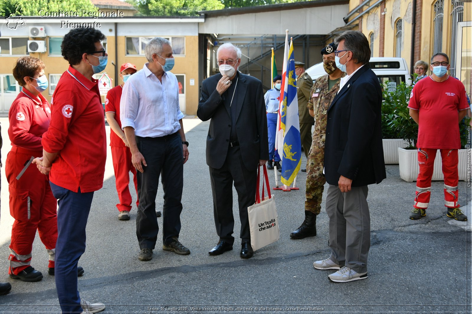 Torino 16 Luglio 2020 - Visita del Vescovo Nosiglia alla Sede di Via Bologna - Croce Rossa Italiana - Comitato Regionale del Piemonte