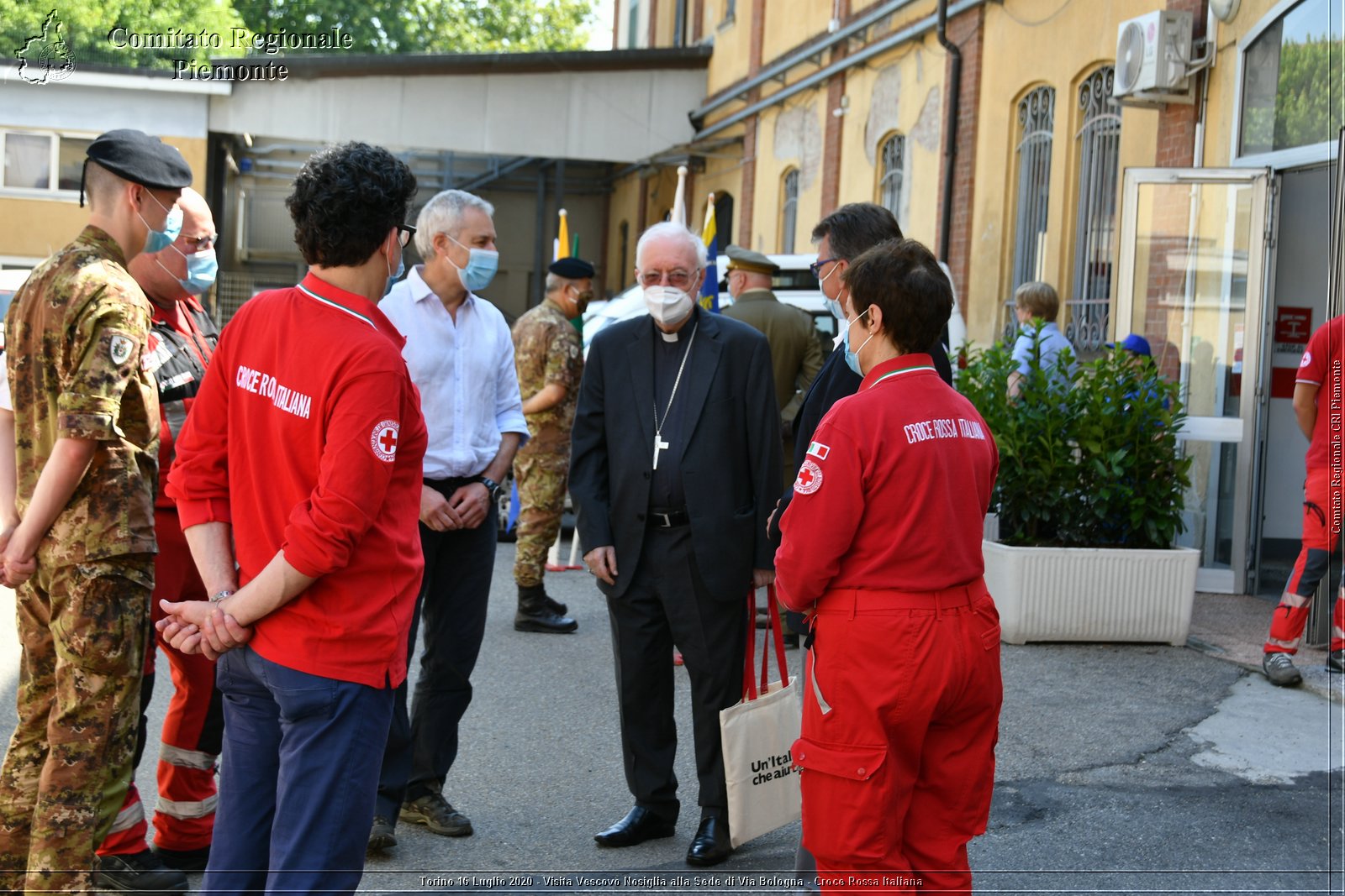 Torino 16 Luglio 2020 - Visita del Vescovo Nosiglia alla Sede di Via Bologna - Croce Rossa Italiana - Comitato Regionale del Piemonte