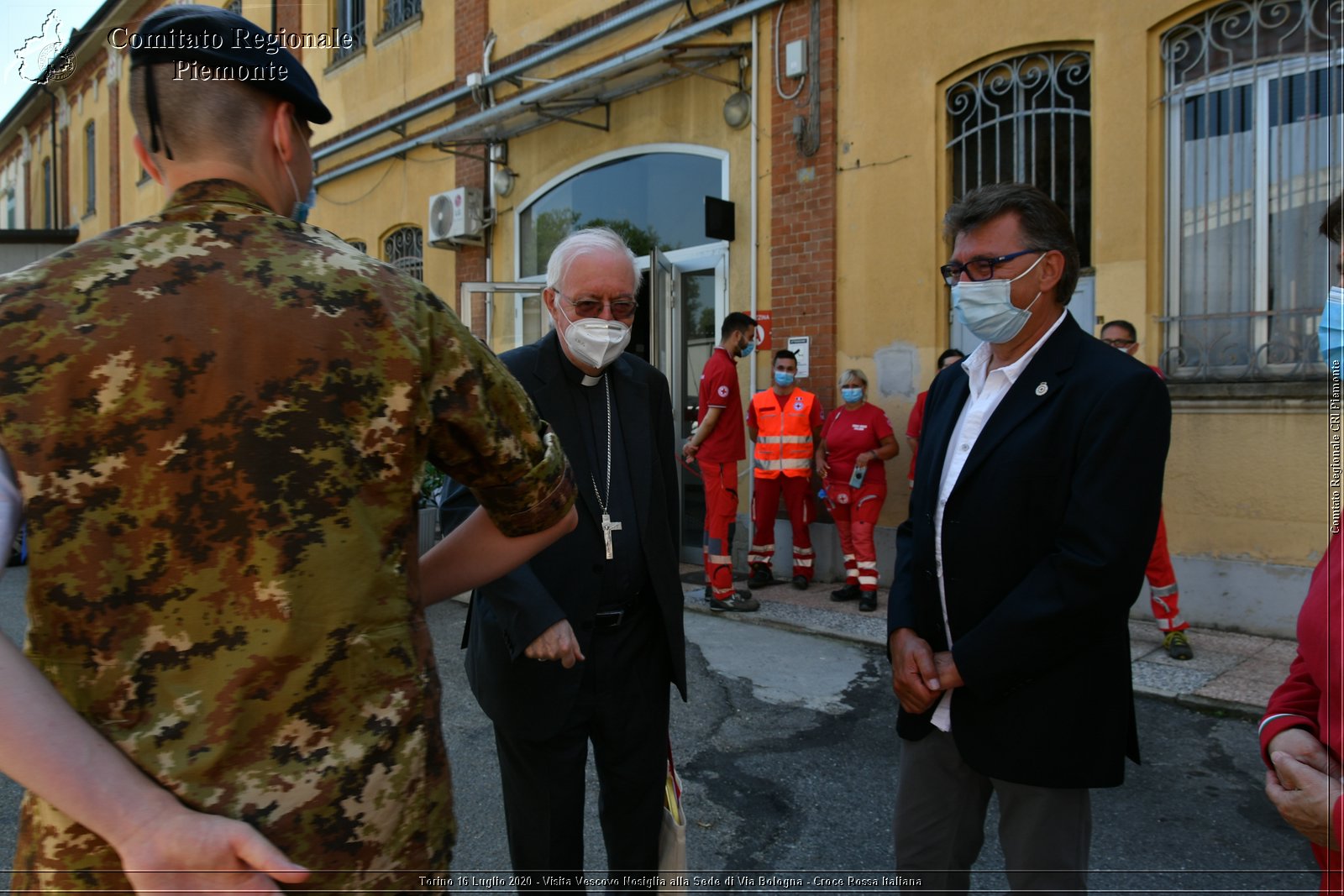 Torino 16 Luglio 2020 - Visita del Vescovo Nosiglia alla Sede di Via Bologna - Croce Rossa Italiana - Comitato Regionale del Piemonte