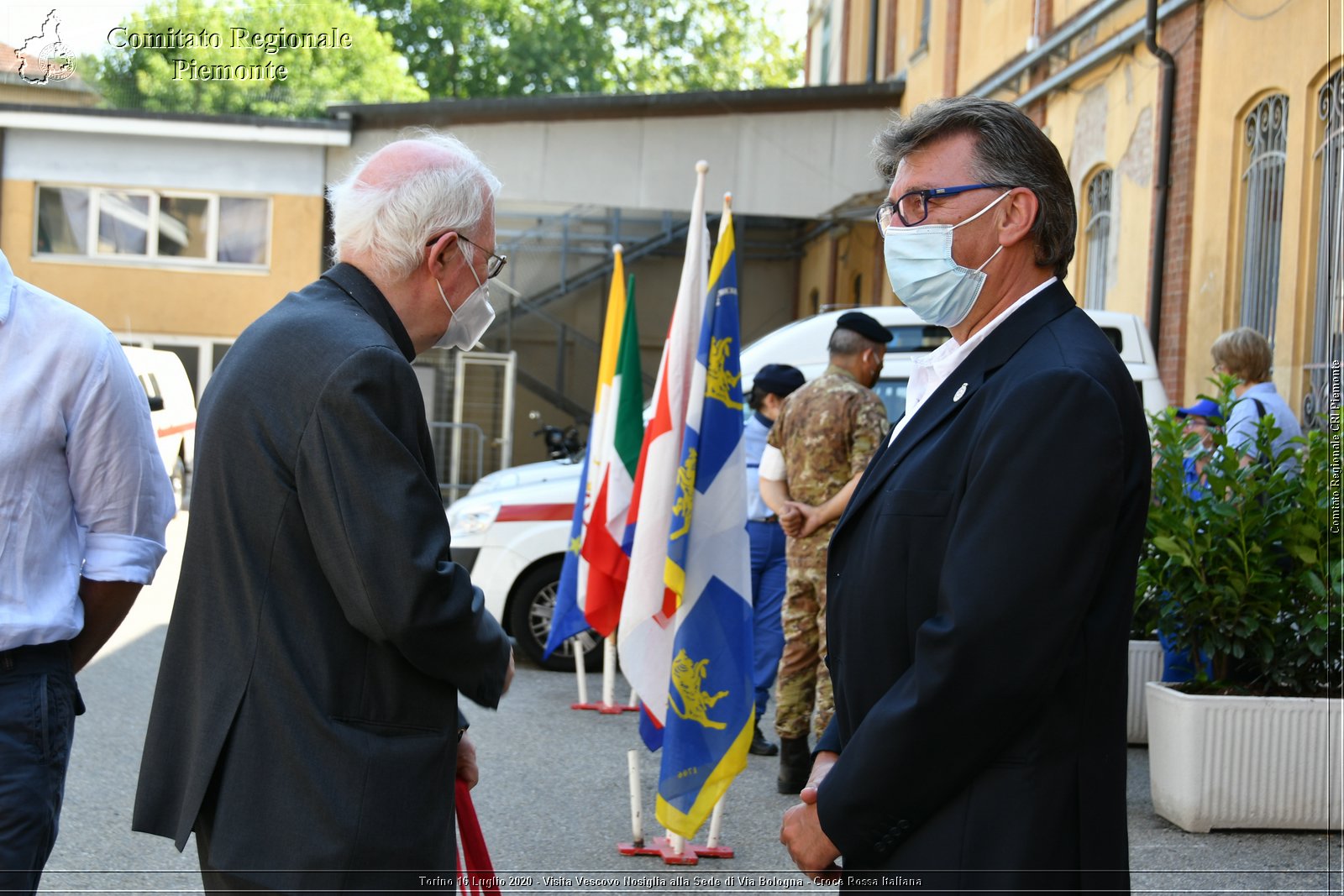 Torino 16 Luglio 2020 - Visita del Vescovo Nosiglia alla Sede di Via Bologna - Croce Rossa Italiana - Comitato Regionale del Piemonte