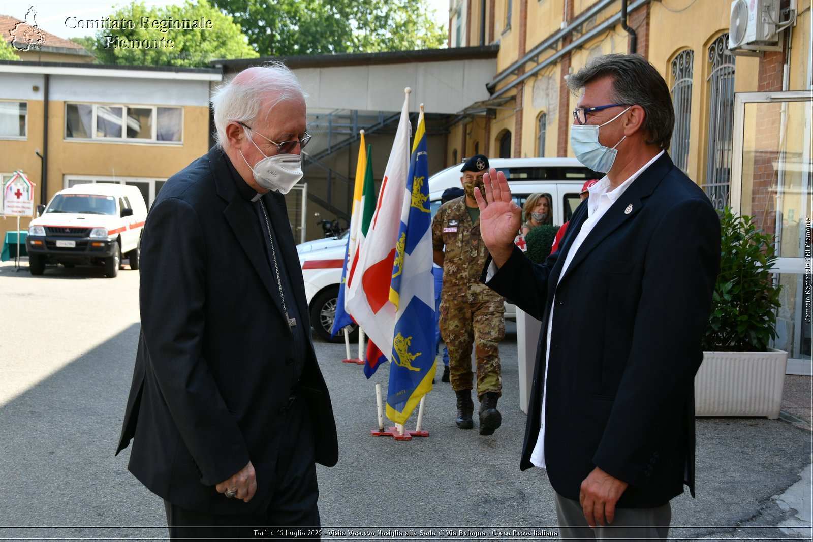 Torino 16 Luglio 2020 - Visita del Vescovo Nosiglia alla Sede di Via Bologna - Croce Rossa Italiana - Comitato Regionale del Piemonte