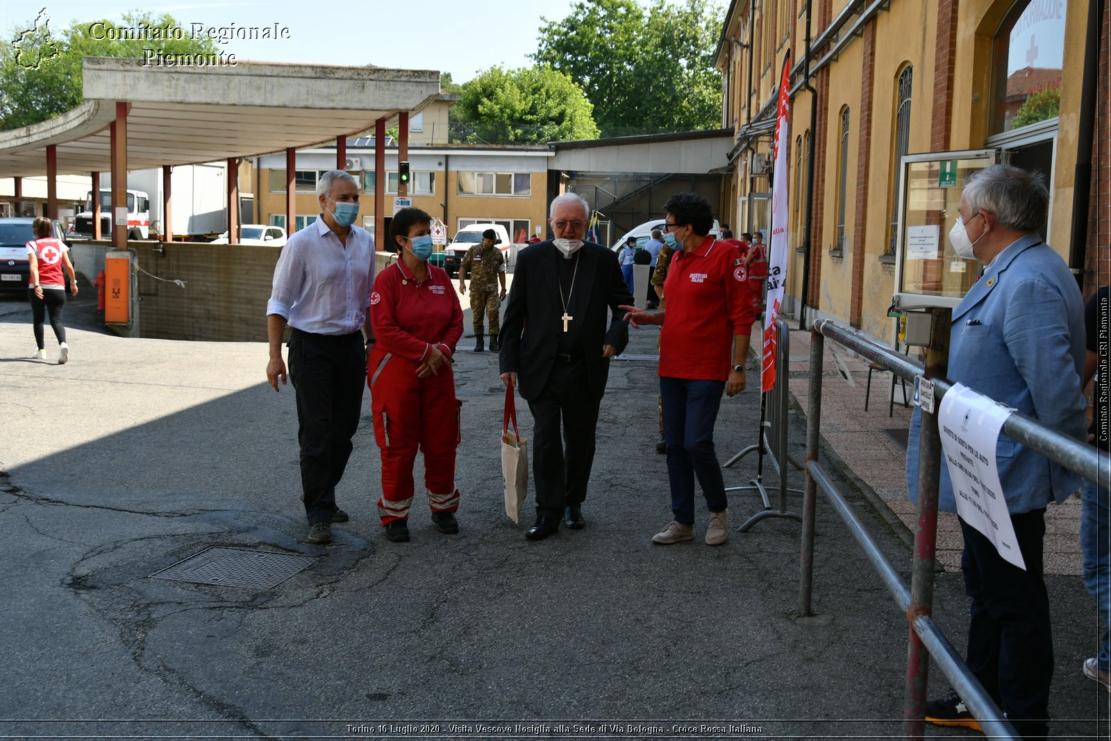 Torino 16 Luglio 2020 - Visita del Vescovo Nosiglia alla Sede di Via Bologna - Croce Rossa Italiana - Comitato Regionale del Piemonte