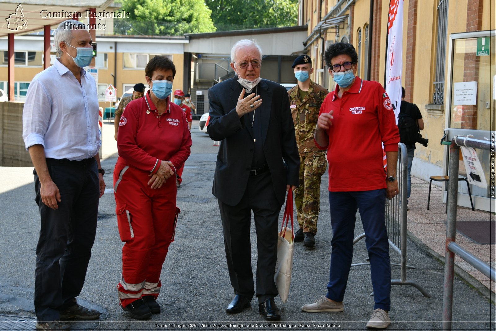 Torino 16 Luglio 2020 - Visita del Vescovo Nosiglia alla Sede di Via Bologna - Croce Rossa Italiana - Comitato Regionale del Piemonte