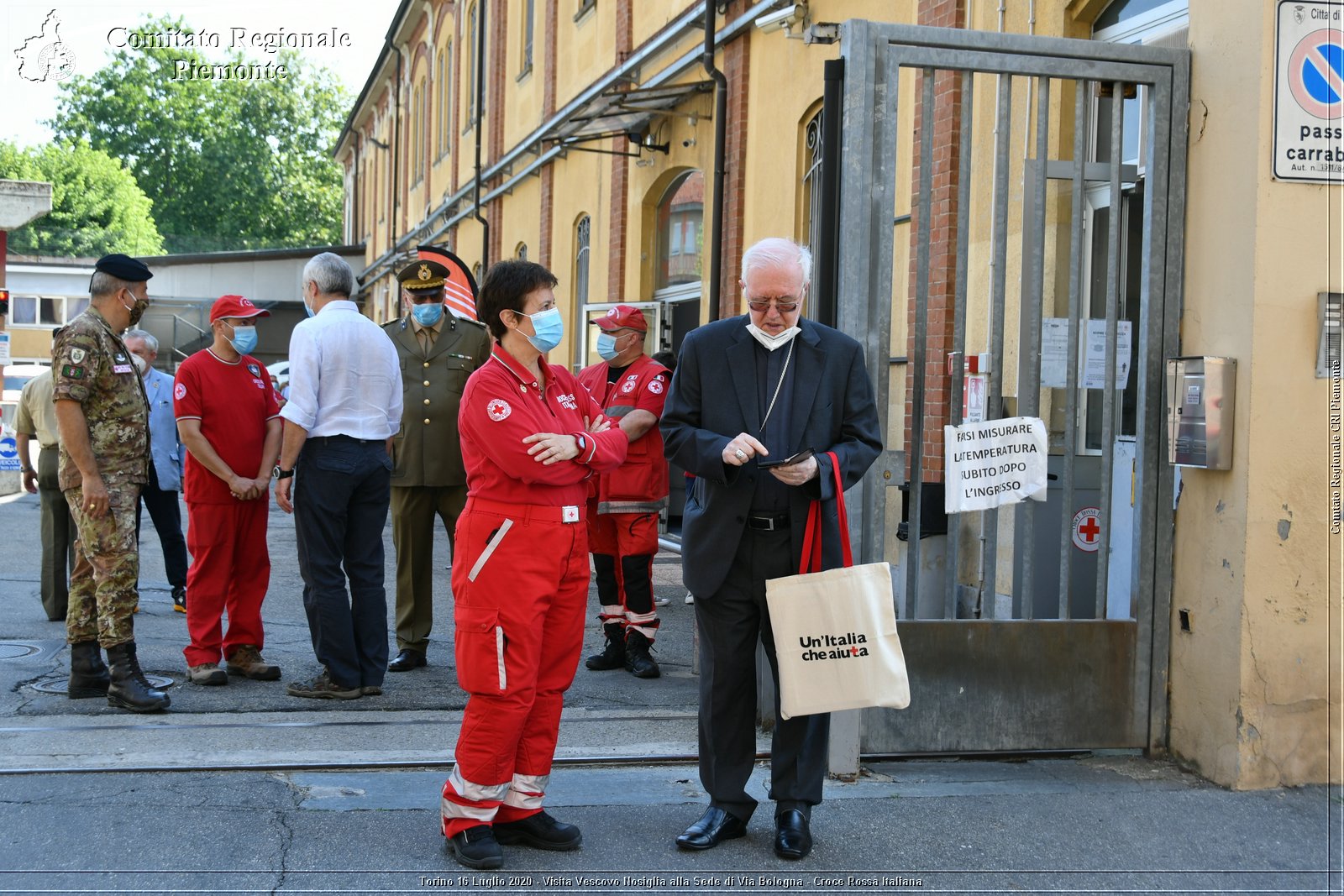 Torino 16 Luglio 2020 - Visita del Vescovo Nosiglia alla Sede di Via Bologna - Croce Rossa Italiana - Comitato Regionale del Piemonte