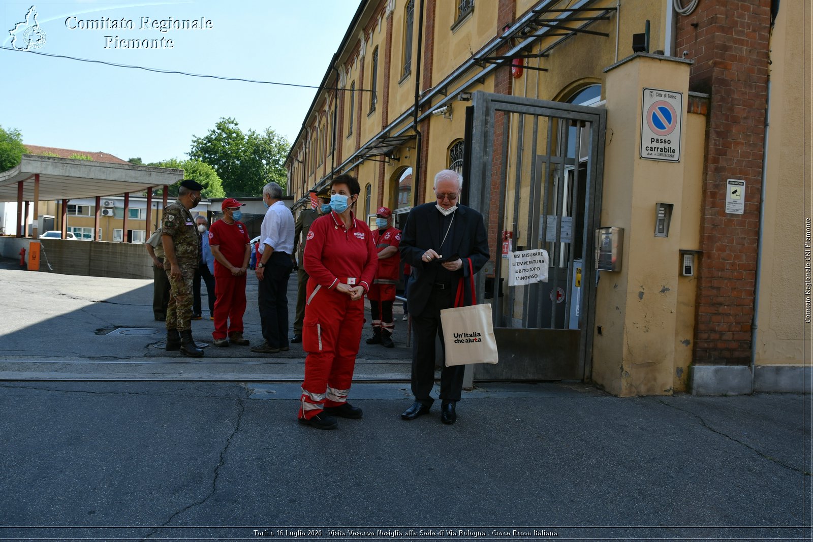 Torino 16 Luglio 2020 - Visita del Vescovo Nosiglia alla Sede di Via Bologna - Croce Rossa Italiana - Comitato Regionale del Piemonte