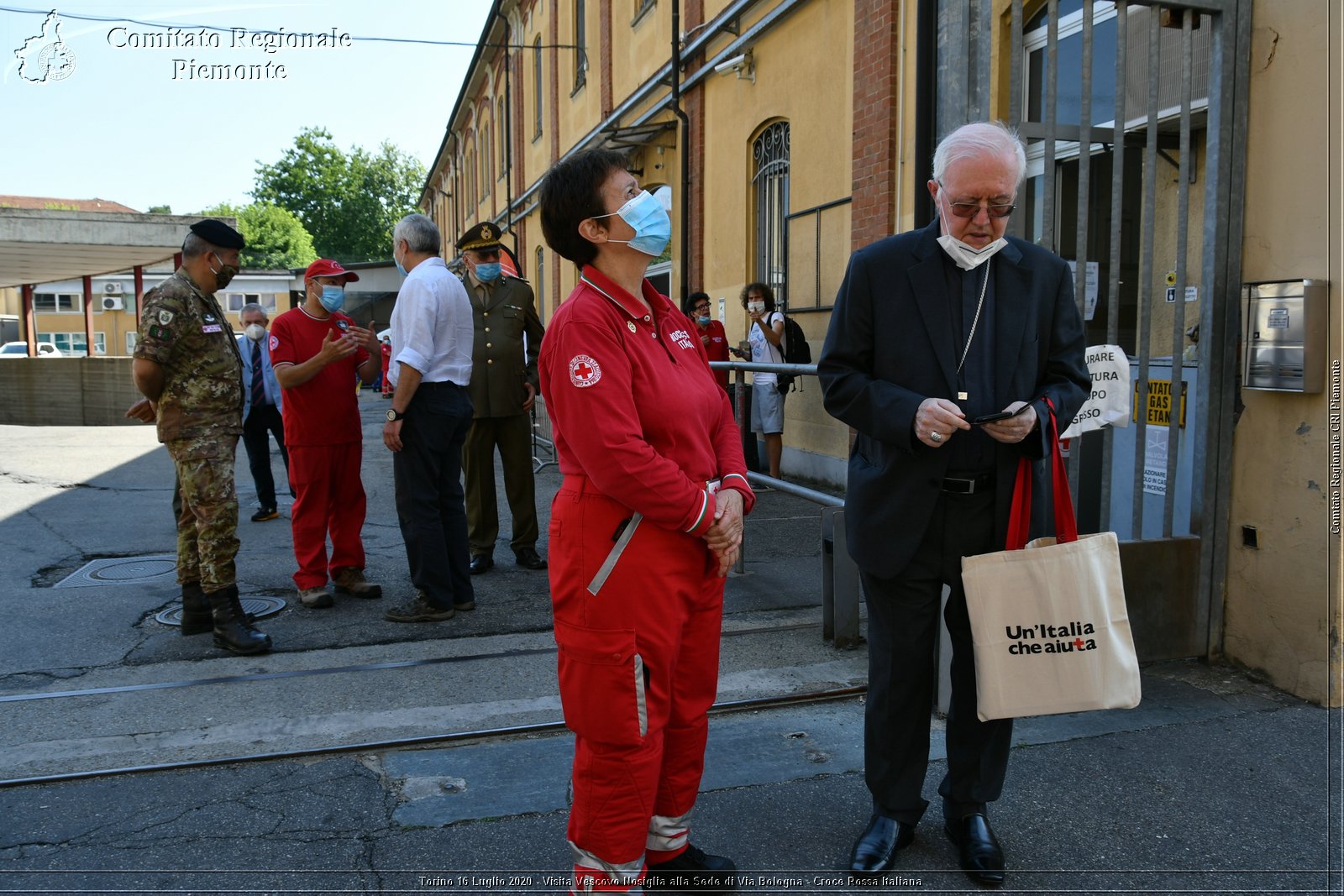 Torino 16 Luglio 2020 - Visita del Vescovo Nosiglia alla Sede di Via Bologna - Croce Rossa Italiana - Comitato Regionale del Piemonte