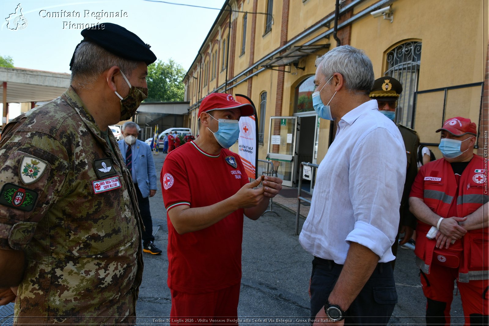 Torino 16 Luglio 2020 - Visita del Vescovo Nosiglia alla Sede di Via Bologna - Croce Rossa Italiana - Comitato Regionale del Piemonte