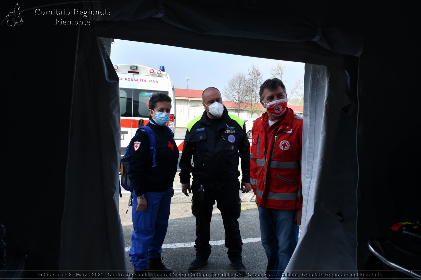 Settimo T.se 27 Marzo 2021 - Centro Vaccinale presso il COE di Settimo T.se della CRI - Croce Rossa Italiana - Comitato Regionale del Piemonte