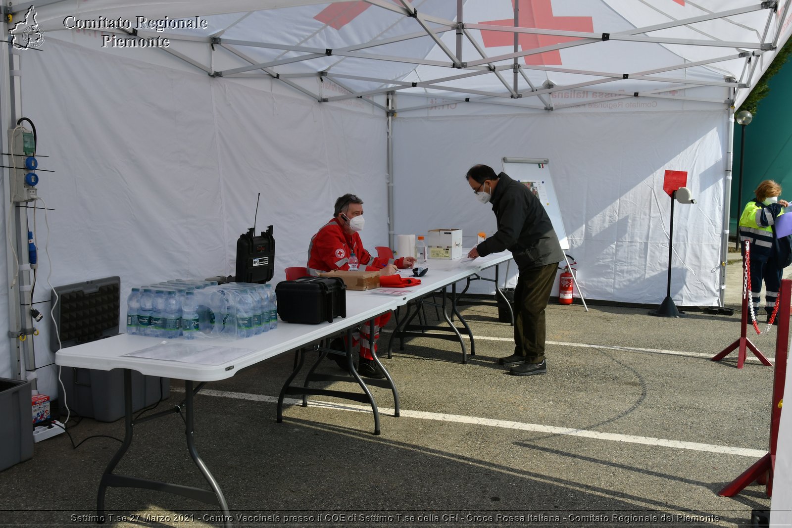 Settimo T.se 27 Marzo 2021 - Centro Vaccinale presso il COE di Settimo T.se della CRI - Croce Rossa Italiana - Comitato Regionale del Piemonte