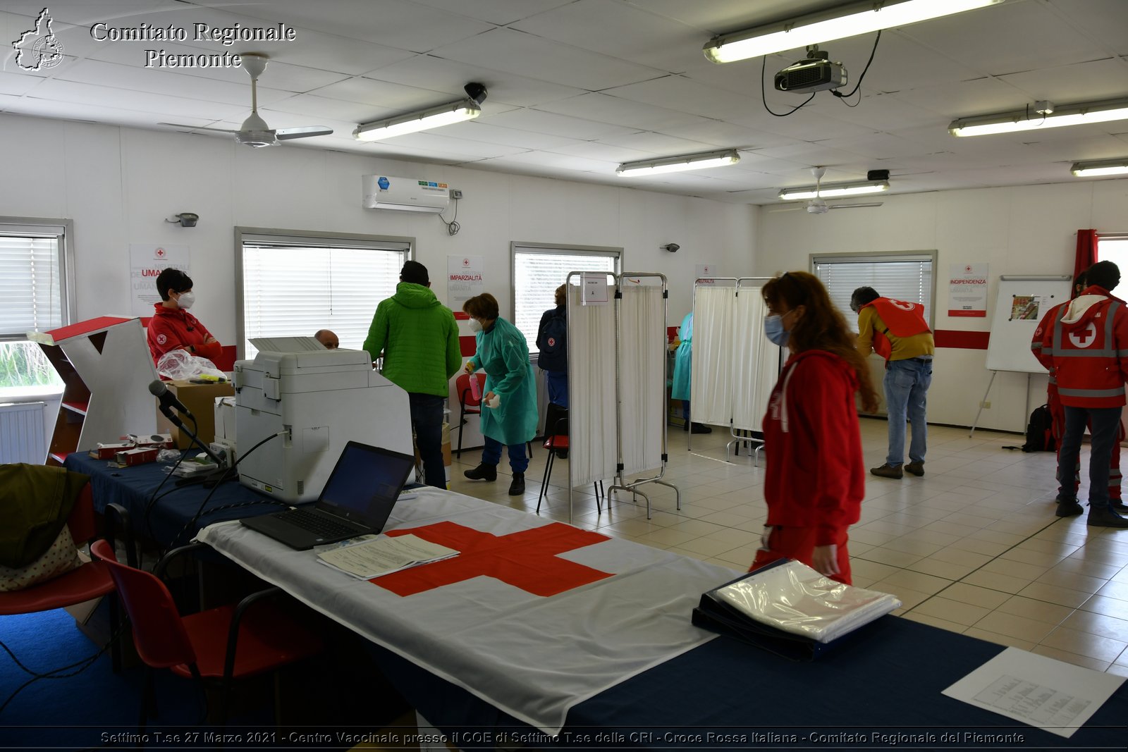 Settimo T.se 27 Marzo 2021 - Centro Vaccinale presso il COE di Settimo T.se della CRI - Croce Rossa Italiana - Comitato Regionale del Piemonte