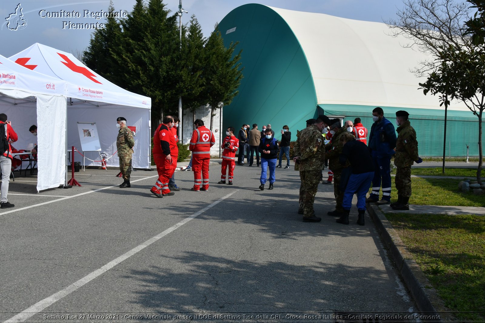 Settimo T.se 27 Marzo 2021 - Centro Vaccinale presso il COE di Settimo T.se della CRI - Croce Rossa Italiana - Comitato Regionale del Piemonte