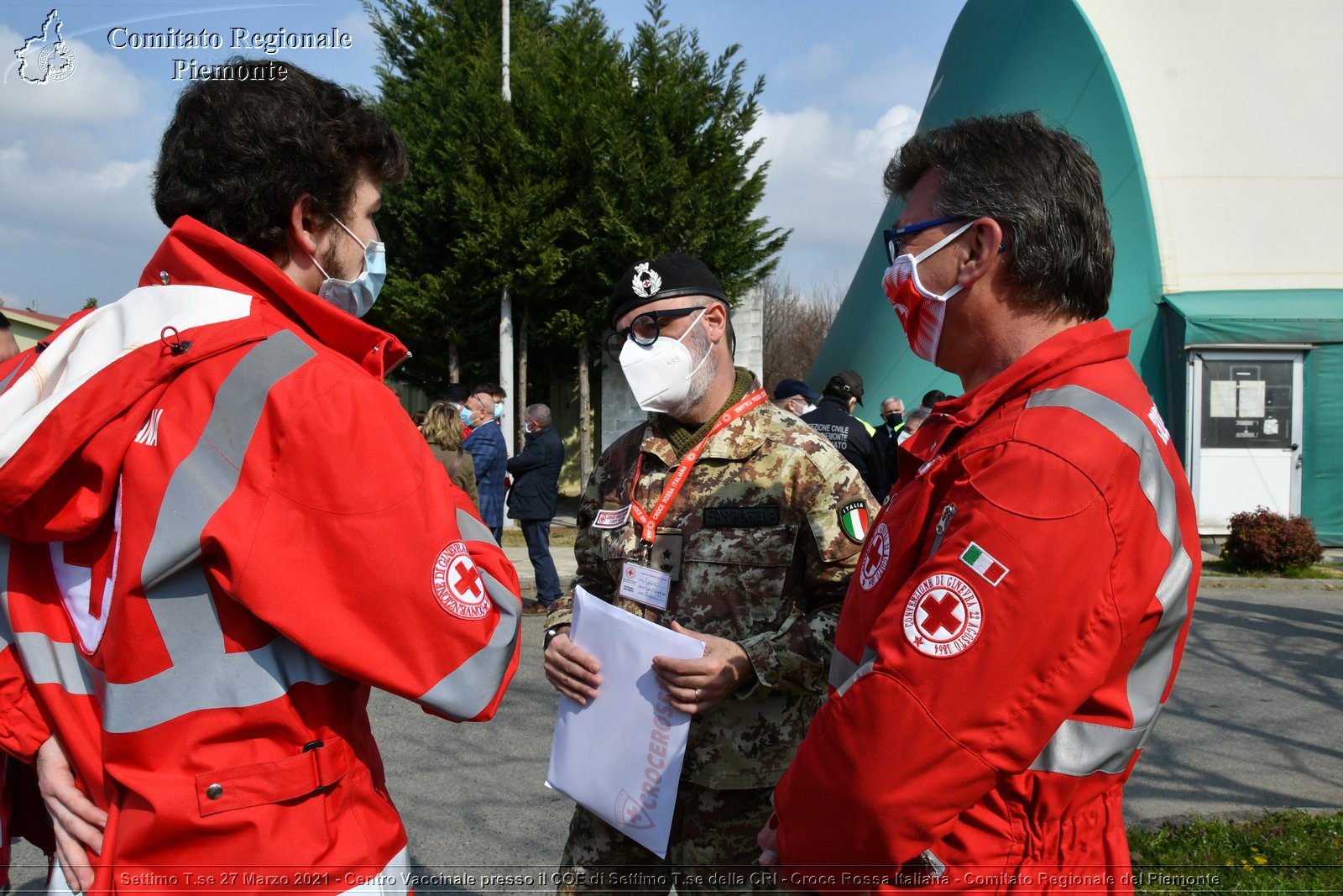 Settimo T.se 27 Marzo 2021 - Centro Vaccinale presso il COE di Settimo T.se della CRI - Croce Rossa Italiana - Comitato Regionale del Piemonte