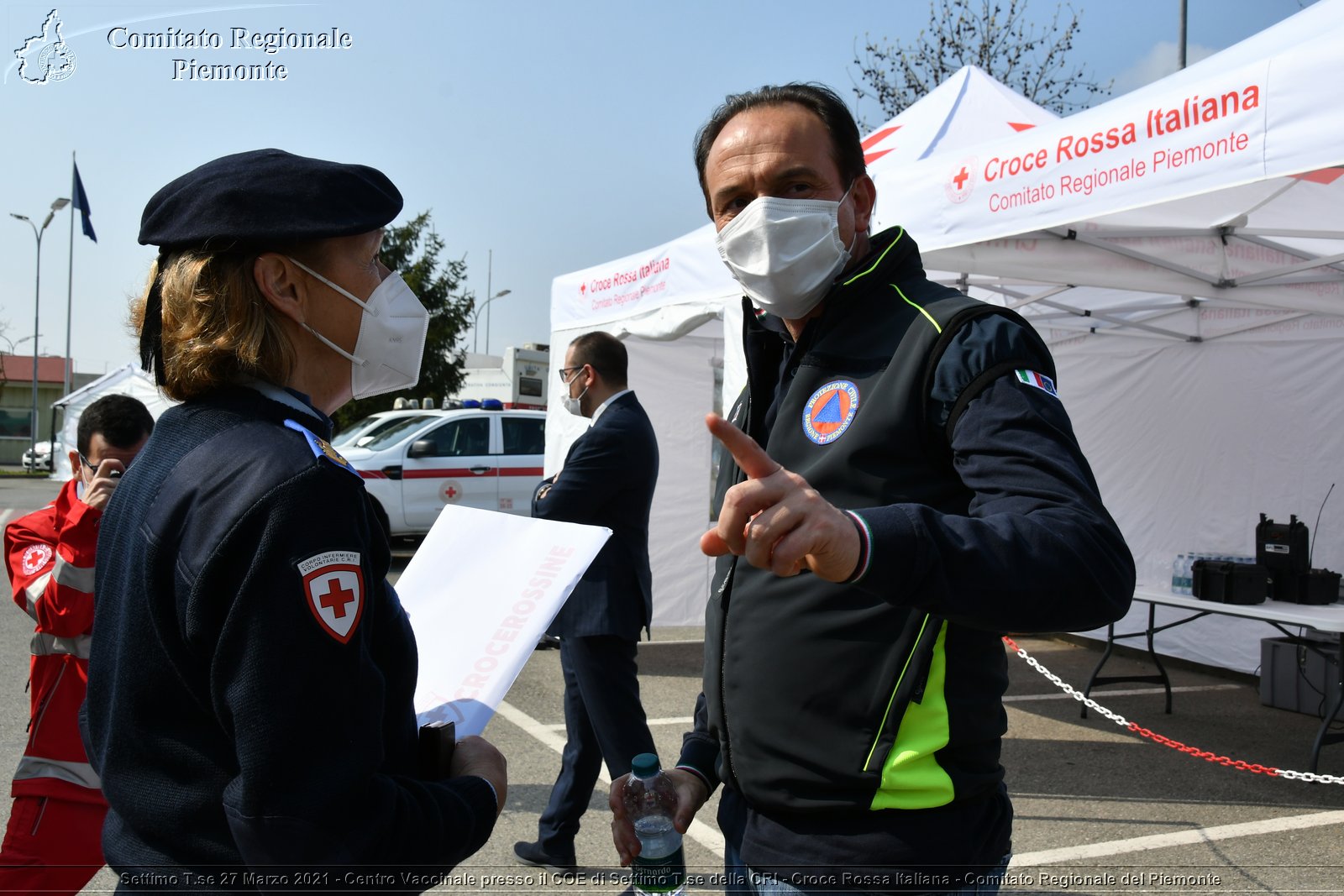 Settimo T.se 27 Marzo 2021 - Centro Vaccinale presso il COE di Settimo T.se della CRI - Croce Rossa Italiana - Comitato Regionale del Piemonte