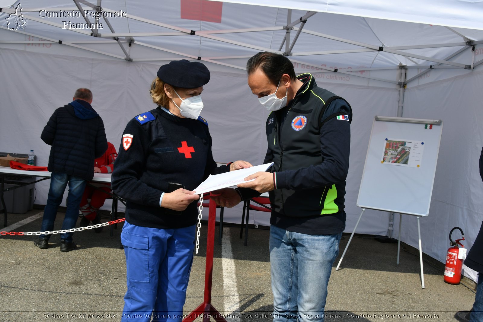 Settimo T.se 27 Marzo 2021 - Centro Vaccinale presso il COE di Settimo T.se della CRI - Croce Rossa Italiana - Comitato Regionale del Piemonte