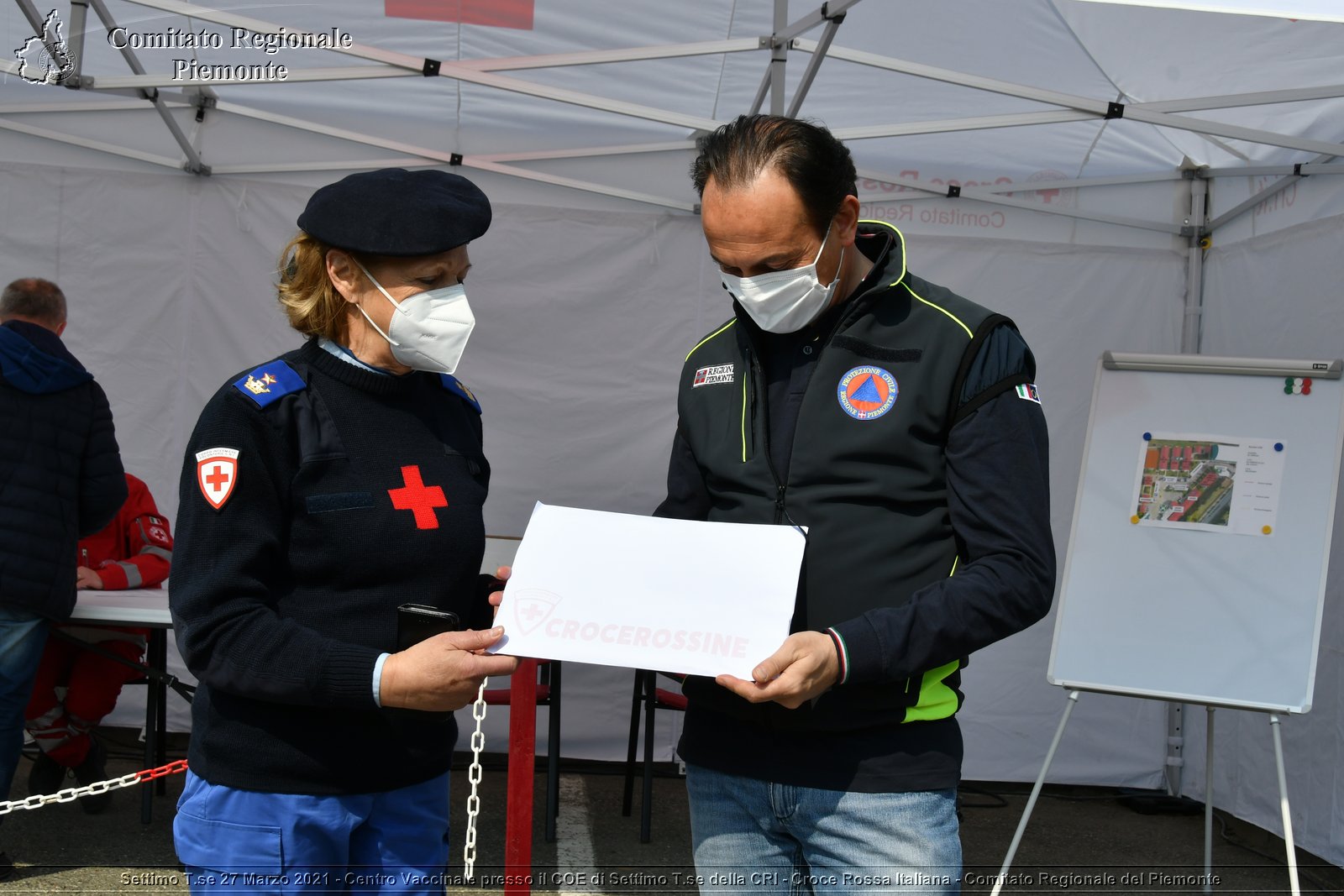 Settimo T.se 27 Marzo 2021 - Centro Vaccinale presso il COE di Settimo T.se della CRI - Croce Rossa Italiana - Comitato Regionale del Piemonte