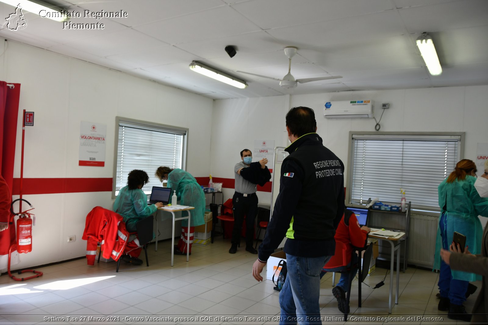 Settimo T.se 27 Marzo 2021 - Centro Vaccinale presso il COE di Settimo T.se della CRI - Croce Rossa Italiana - Comitato Regionale del Piemonte