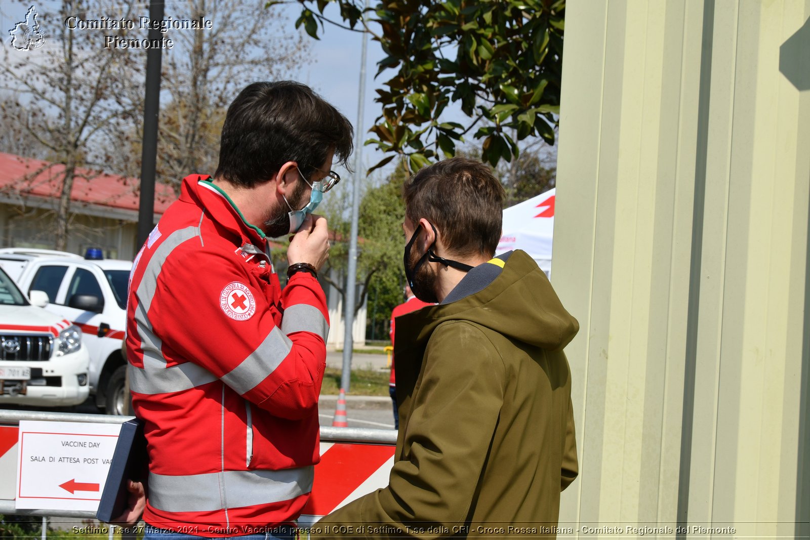 Settimo T.se 27 Marzo 2021 - Centro Vaccinale presso il COE di Settimo T.se della CRI - Croce Rossa Italiana - Comitato Regionale del Piemonte