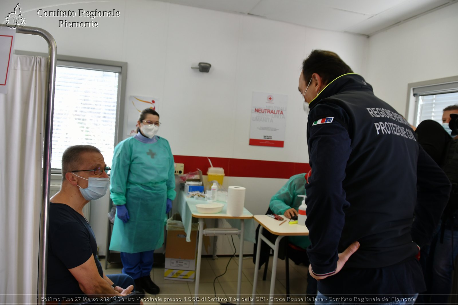 Settimo T.se 27 Marzo 2021 - Centro Vaccinale presso il COE di Settimo T.se della CRI - Croce Rossa Italiana - Comitato Regionale del Piemonte