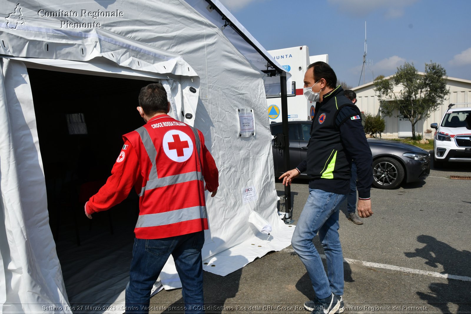 Settimo T.se 27 Marzo 2021 - Centro Vaccinale presso il COE di Settimo T.se della CRI - Croce Rossa Italiana - Comitato Regionale del Piemonte