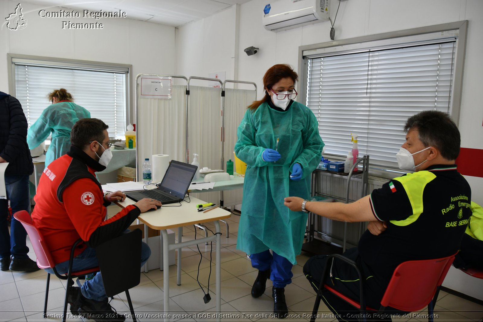 Settimo T.se 27 Marzo 2021 - Centro Vaccinale presso il COE di Settimo T.se della CRI - Croce Rossa Italiana - Comitato Regionale del Piemonte