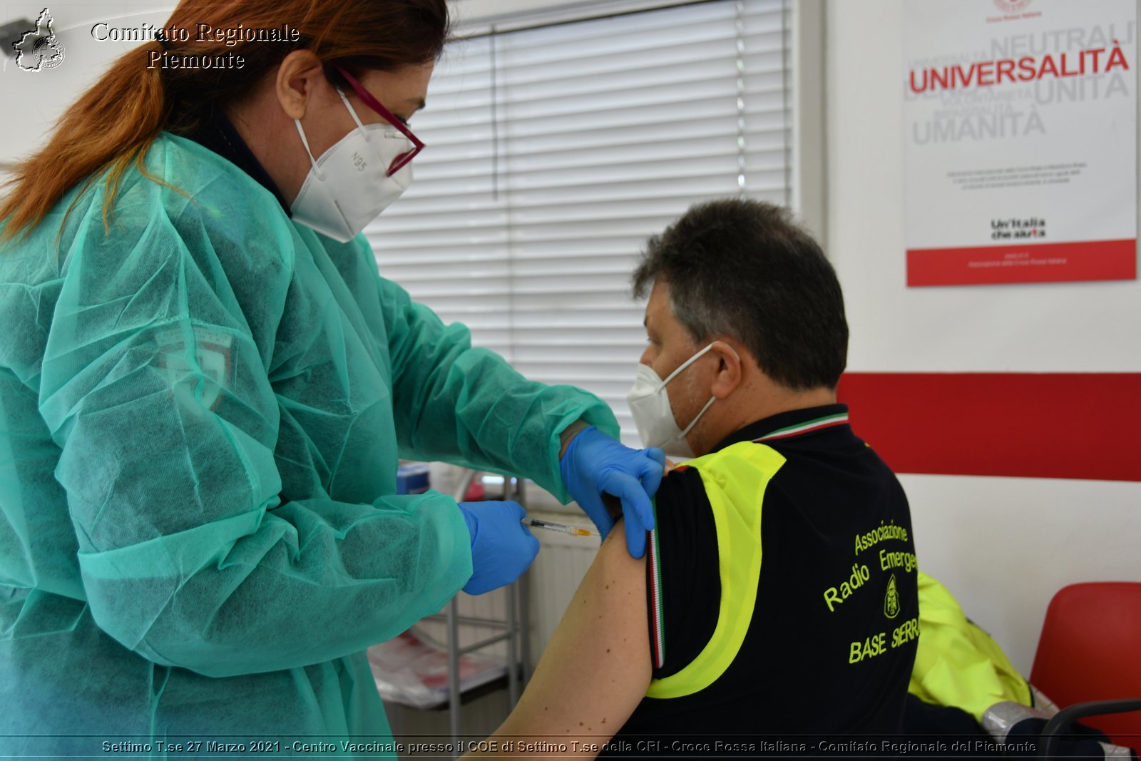 Settimo T.se 27 Marzo 2021 - Centro Vaccinale presso il COE di Settimo T.se della CRI - Croce Rossa Italiana - Comitato Regionale del Piemonte