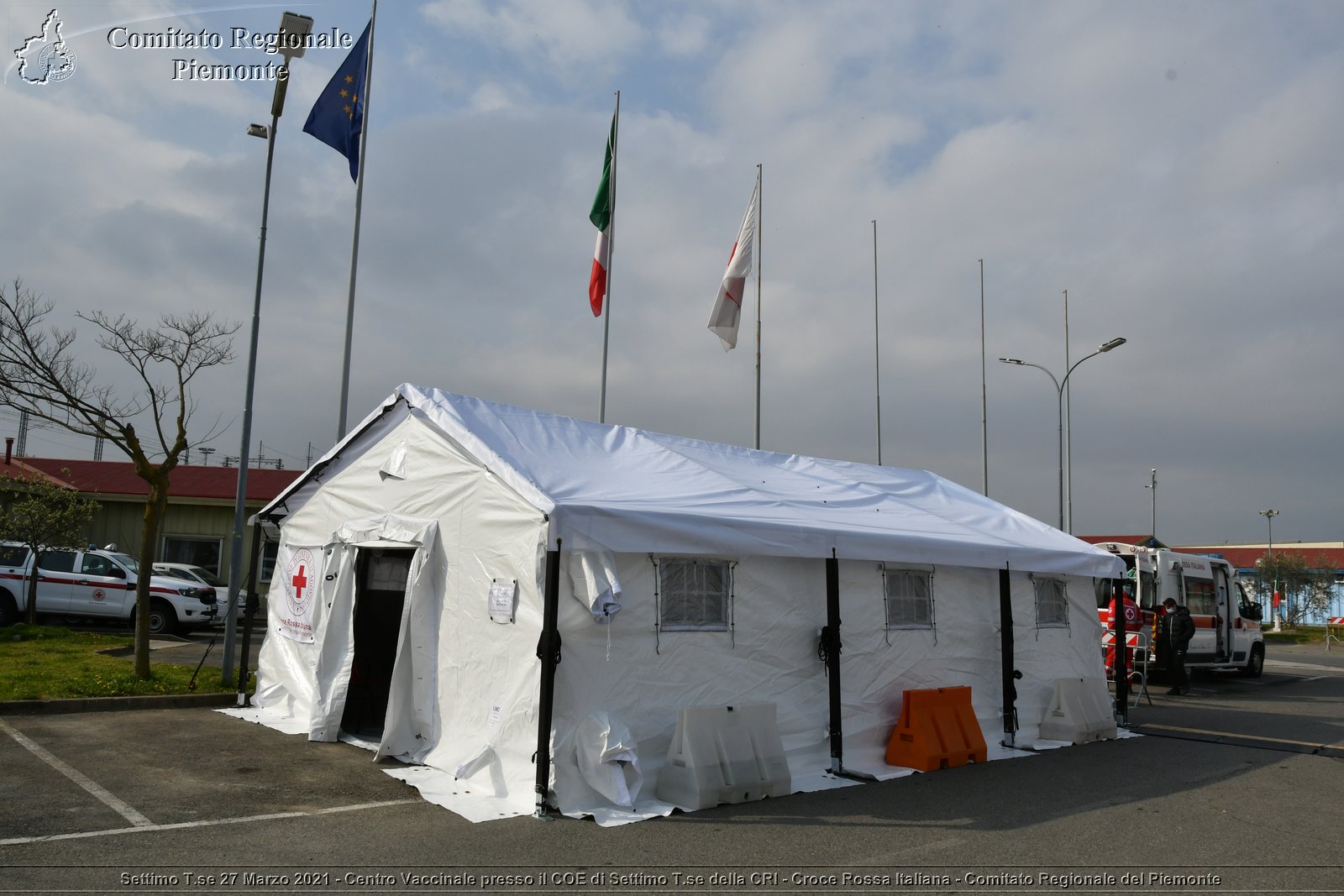 Settimo T.se 27 Marzo 2021 - Centro Vaccinale presso il COE di Settimo T.se della CRI - Croce Rossa Italiana - Comitato Regionale del Piemonte