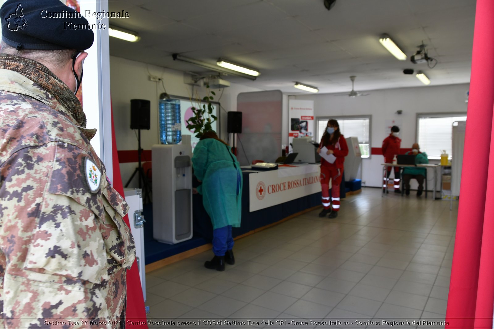 Settimo T.se 27 Marzo 2021 - Centro Vaccinale presso il COE di Settimo T.se della CRI - Croce Rossa Italiana - Comitato Regionale del Piemonte