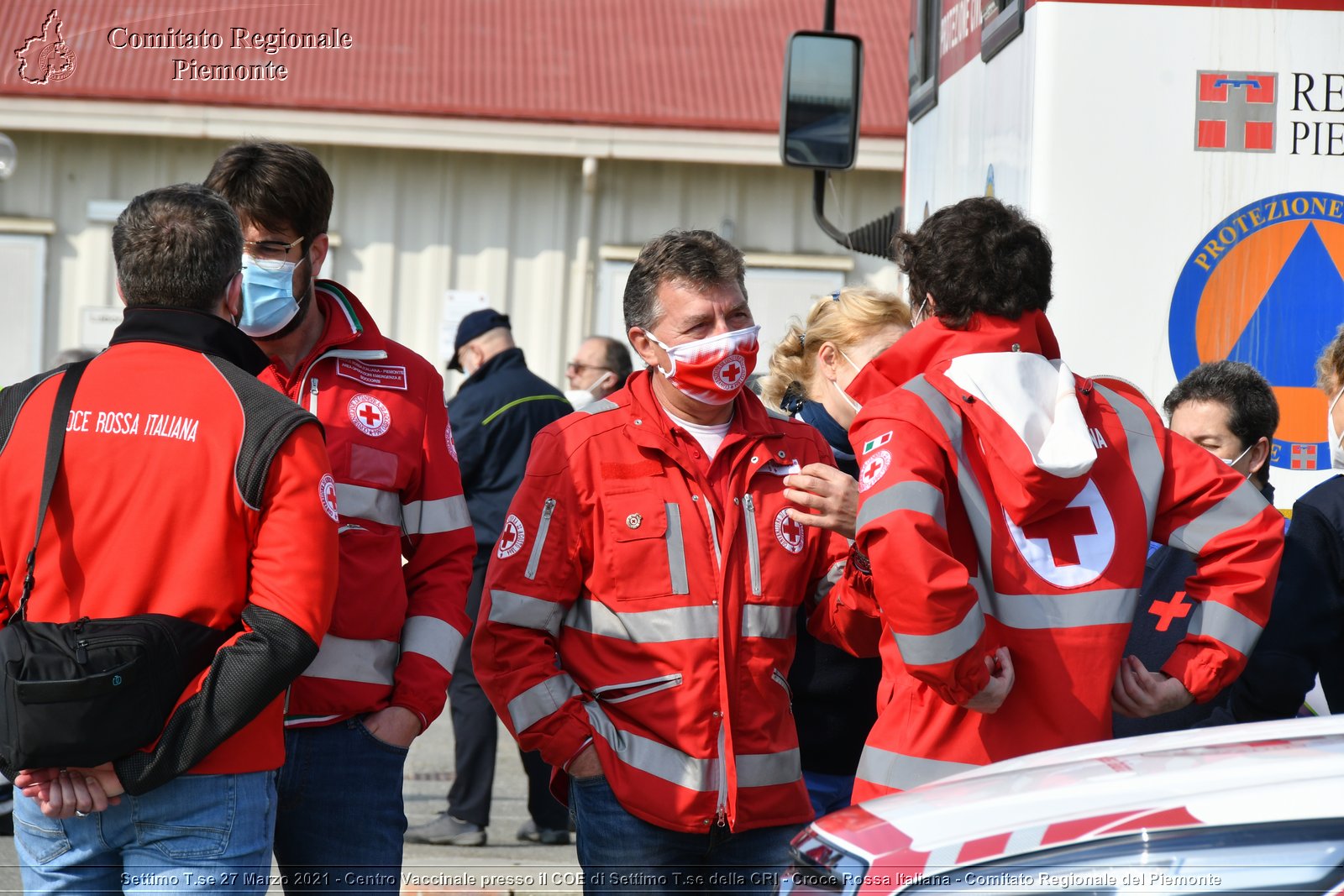 Settimo T.se 27 Marzo 2021 - Centro Vaccinale presso il COE di Settimo T.se della CRI - Croce Rossa Italiana - Comitato Regionale del Piemonte