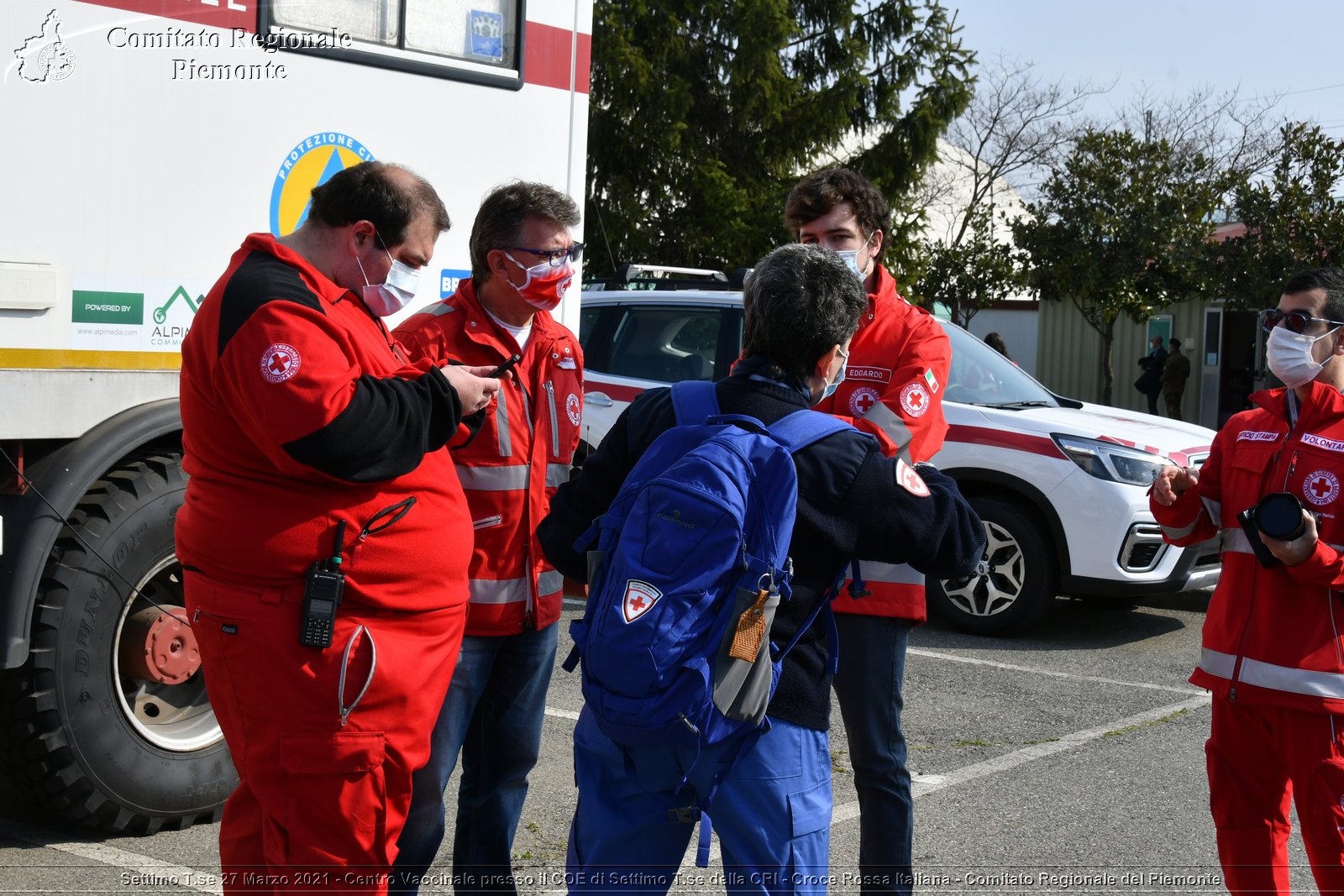 Settimo T.se 27 Marzo 2021 - Centro Vaccinale presso il COE di Settimo T.se della CRI - Croce Rossa Italiana - Comitato Regionale del Piemonte