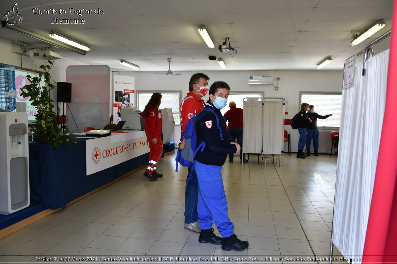 Settimo T.se 27 Marzo 2021 - Centro Vaccinale presso il COE di Settimo T.se della CRI - Croce Rossa Italiana - Comitato Regionale del Piemonte