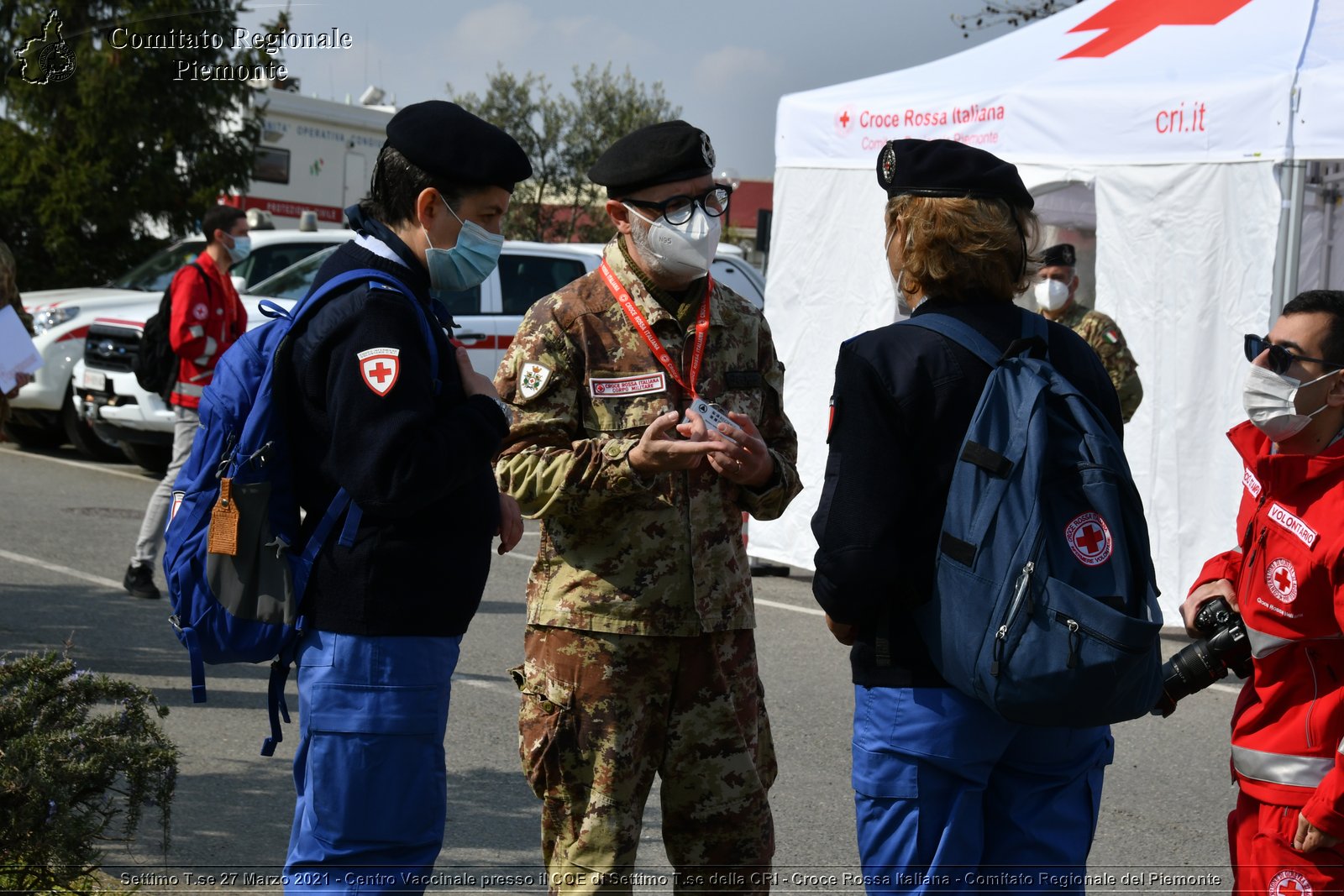 Settimo T.se 27 Marzo 2021 - Centro Vaccinale presso il COE di Settimo T.se della CRI - Croce Rossa Italiana - Comitato Regionale del Piemonte