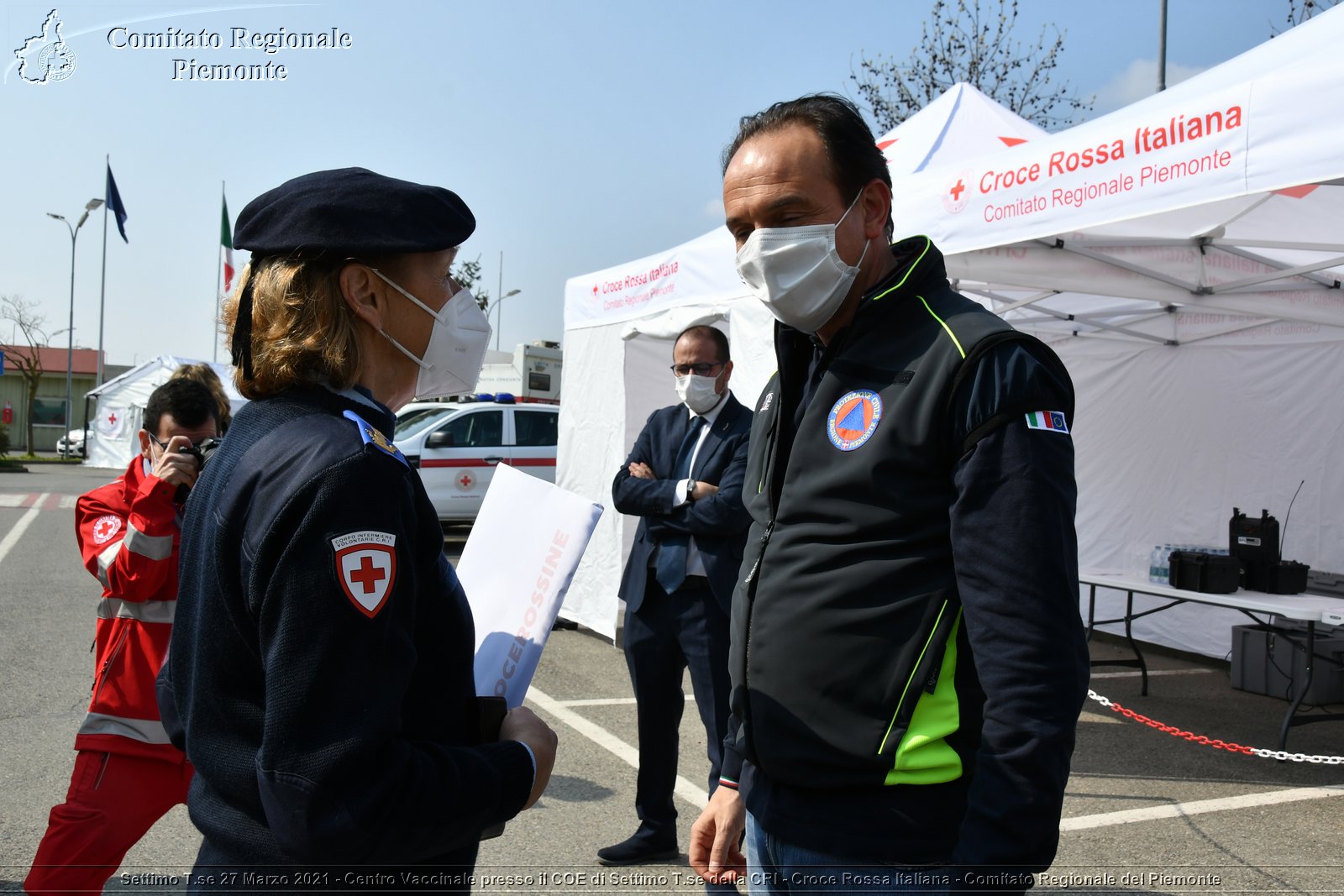 Settimo T.se 27 Marzo 2021 - Centro Vaccinale presso il COE di Settimo T.se della CRI - Croce Rossa Italiana - Comitato Regionale del Piemonte