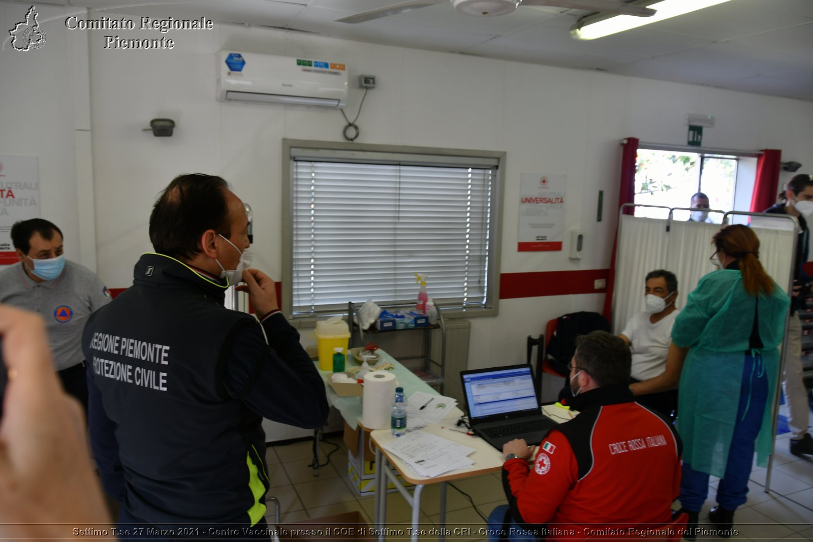 Settimo T.se 27 Marzo 2021 - Centro Vaccinale presso il COE di Settimo T.se della CRI - Croce Rossa Italiana - Comitato Regionale del Piemonte