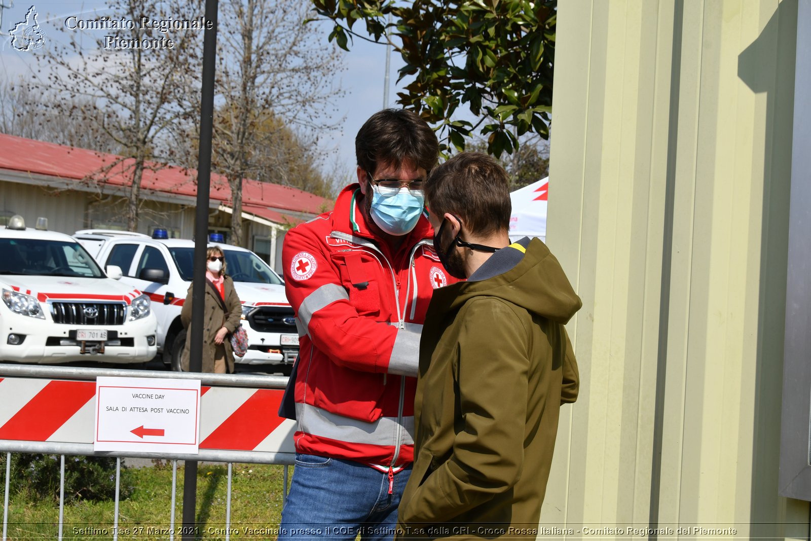 Settimo T.se 27 Marzo 2021 - Centro Vaccinale presso il COE di Settimo T.se della CRI - Croce Rossa Italiana - Comitato Regionale del Piemonte