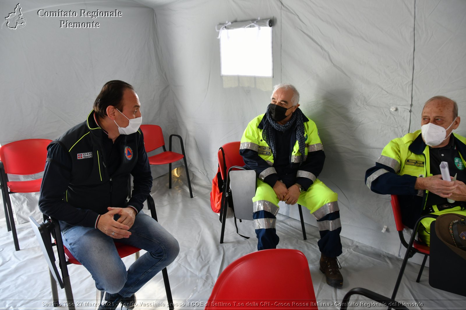 Settimo T.se 27 Marzo 2021 - Centro Vaccinale presso il COE di Settimo T.se della CRI - Croce Rossa Italiana - Comitato Regionale del Piemonte