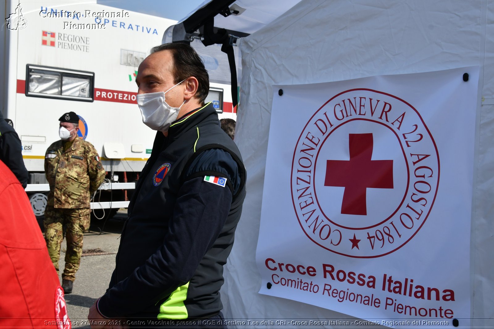 Settimo T.se 27 Marzo 2021 - Centro Vaccinale presso il COE di Settimo T.se della CRI - Croce Rossa Italiana - Comitato Regionale del Piemonte